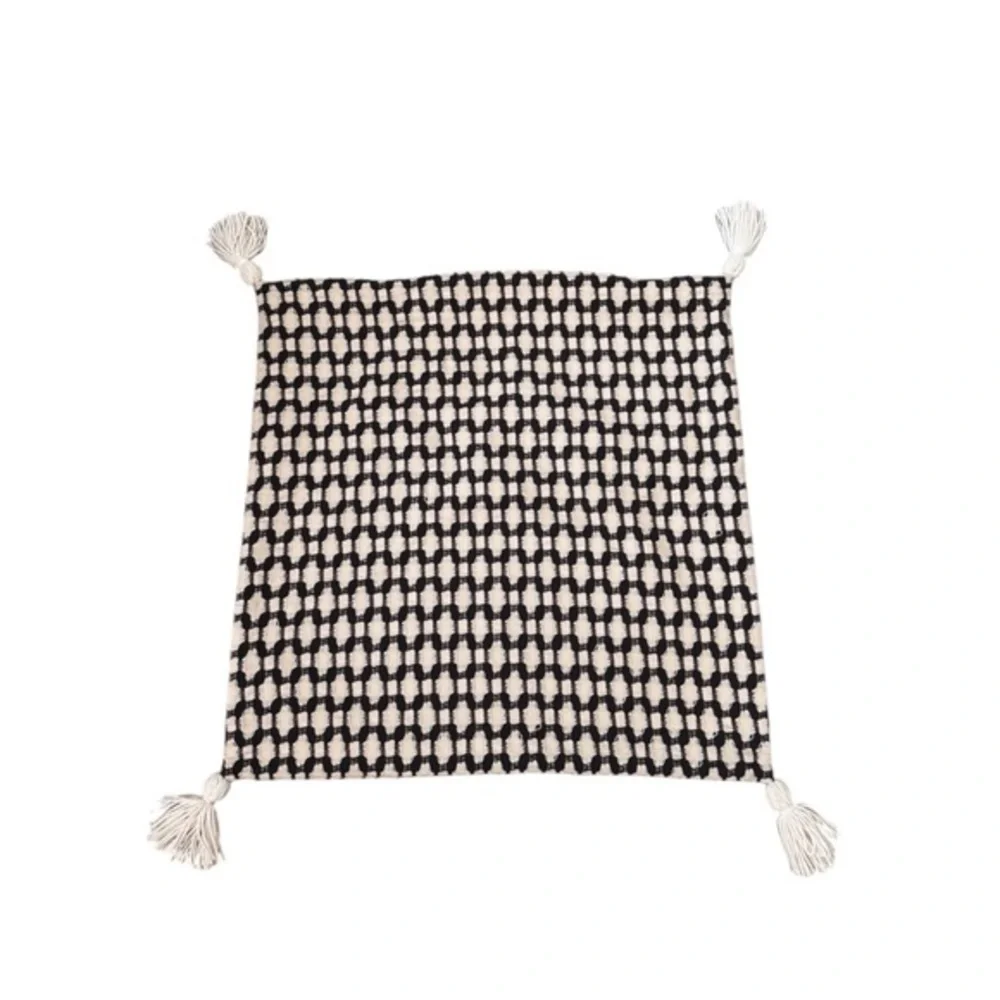 Crate & Barrel‎ Tahona Obsidian Textured Tassels Pillow Cover Sham 23